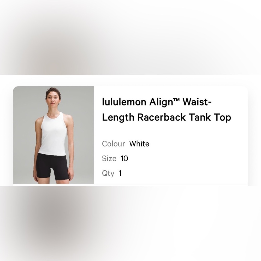 Lululemon Align racerback waist length white